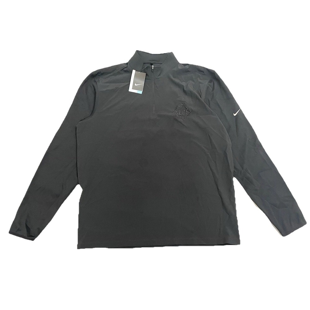 Nike Golf Dri-FIT Fabric Mix 1/2-Zip Cover-Up Large Black MLB Championship Logo‎